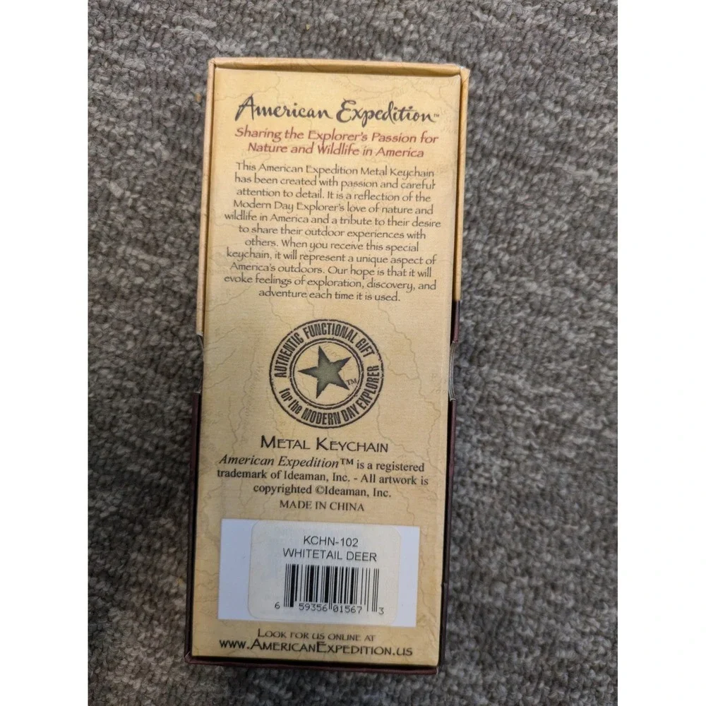 NEW American Expedition‎ Keychain Men's OS Brown Whitetail Deer Metal